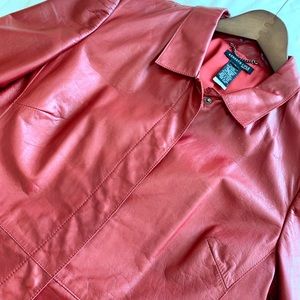 Red Leather Jacket. Kenneth Cole L